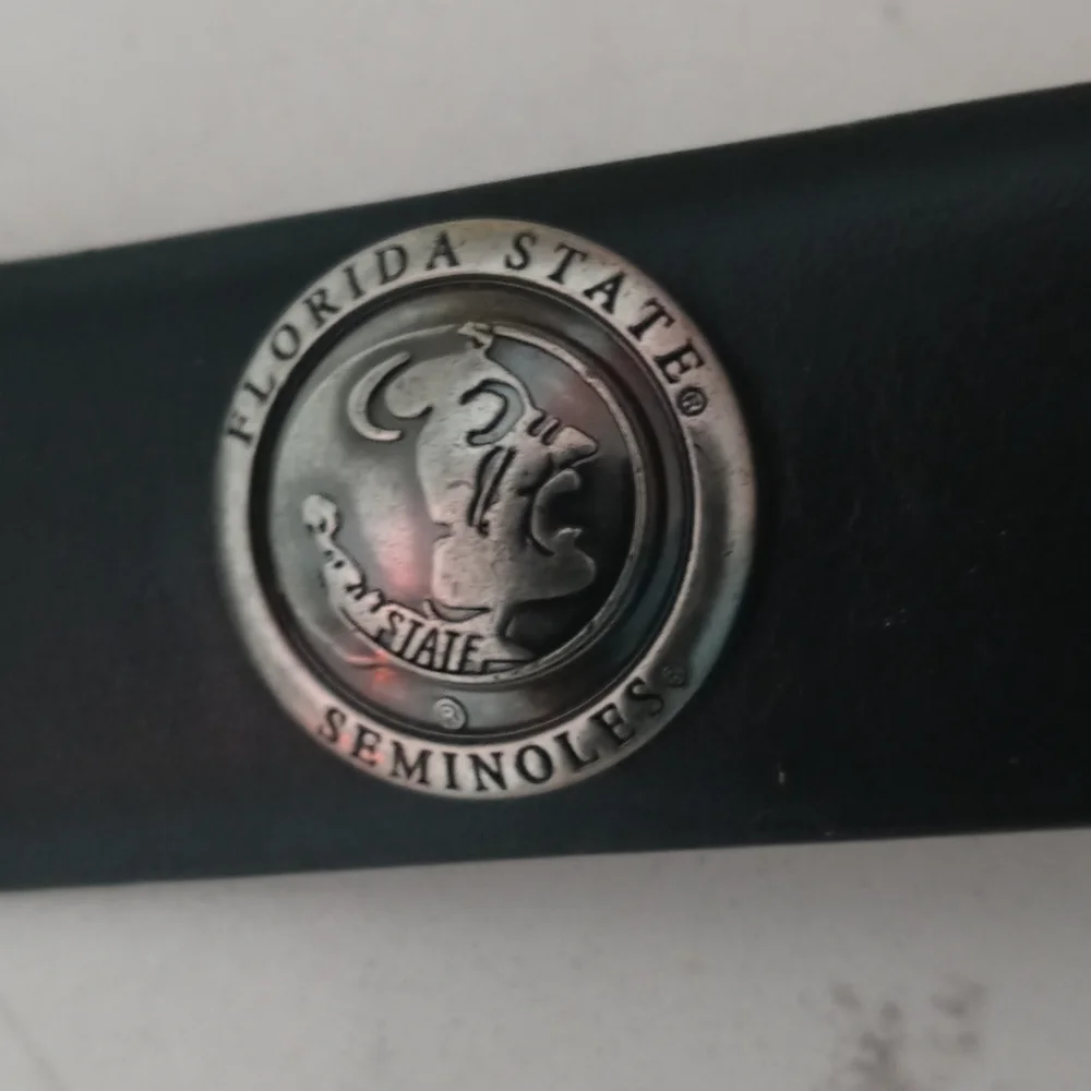 Zep-Pro Florida State Seminoles Men's Black Genuine leather Belt W Embossed logo